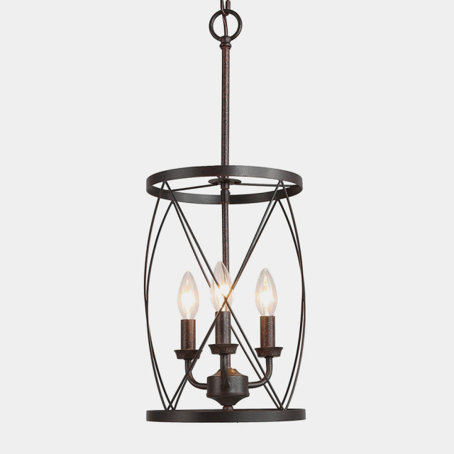 Industrial Rustic 3 Lights Drum Chandelier for Kitchen Dining Room