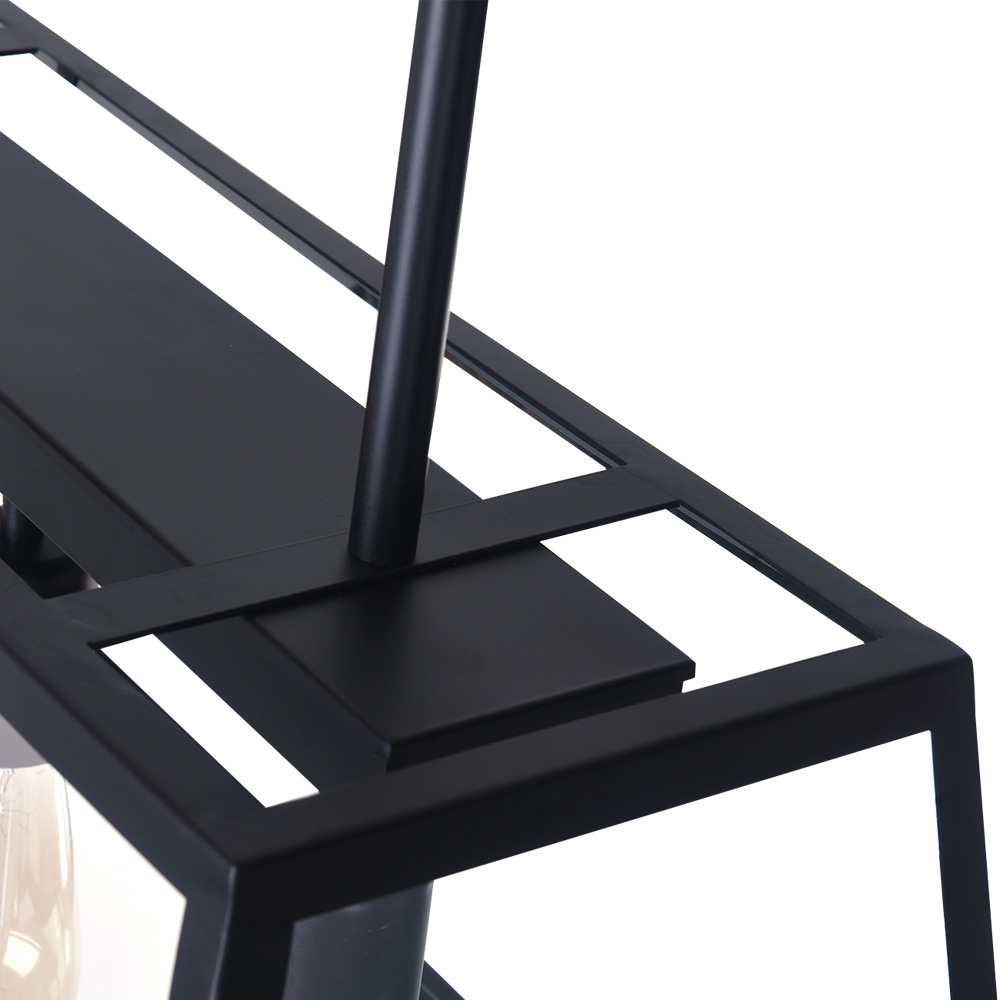 Modern Farmhouse  3-Lights Black Farmhouse Chandelier with Glass Shades