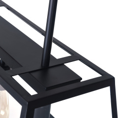 Modern Farmhouse  3-Lights Black Farmhouse Chandelier with Glass Shades