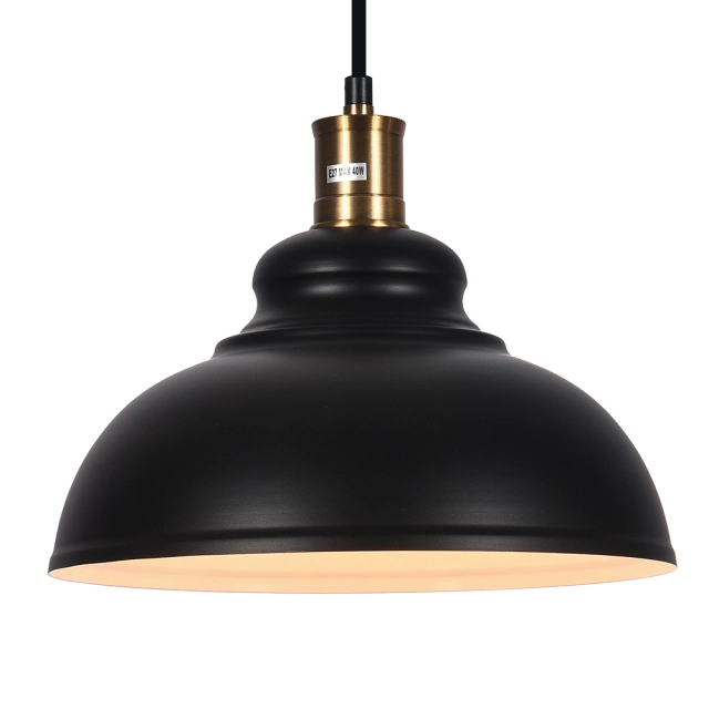 Industrial Rustic  1-Light  Black Pendant Light for Restaurant Coffee Shop