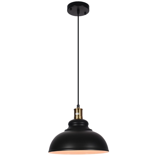 Industrial Rustic  1-Light  Black Pendant Light for Restaurant Coffee Shop