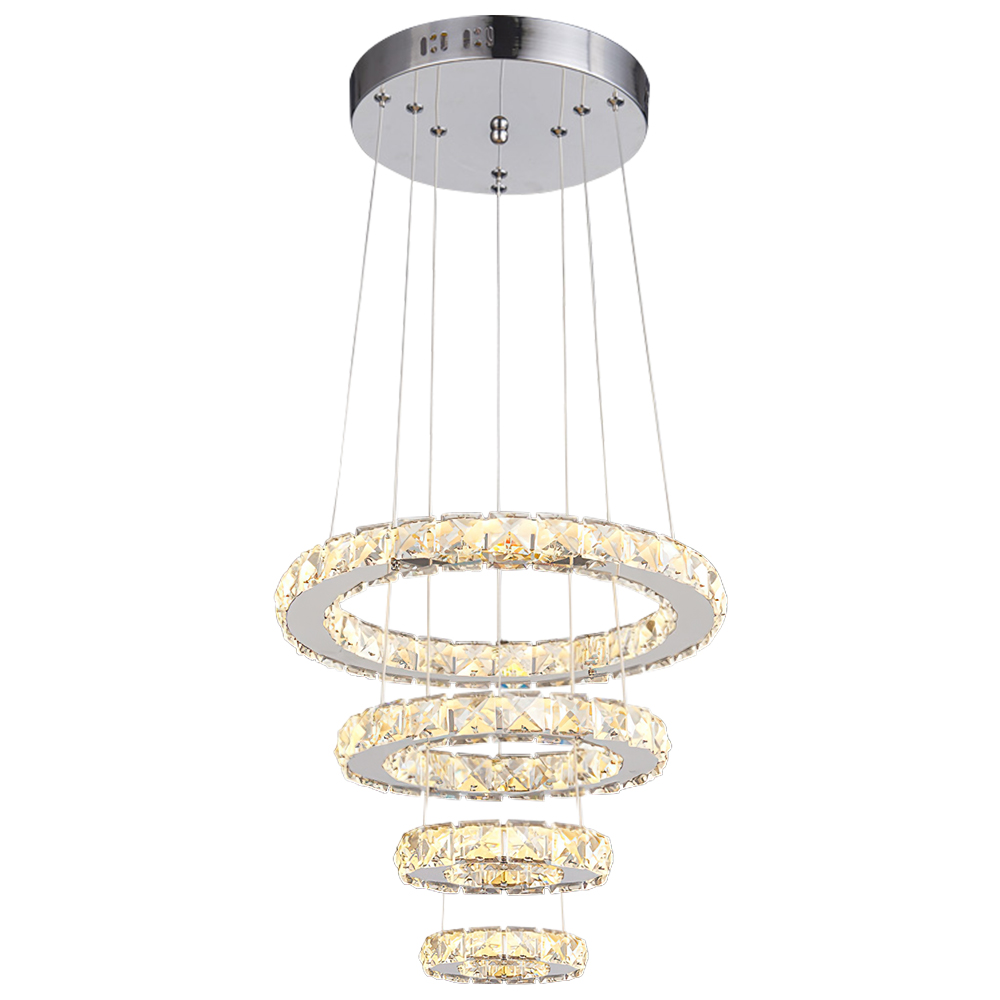 Modern Contemporary 3 Tier Circle Led Chandelier with Crystal for Living Room Dining Room Bedroom