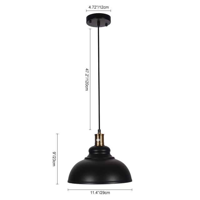 Industrial Rustic  1-Light  Black Pendant Light for Restaurant Coffee Shop