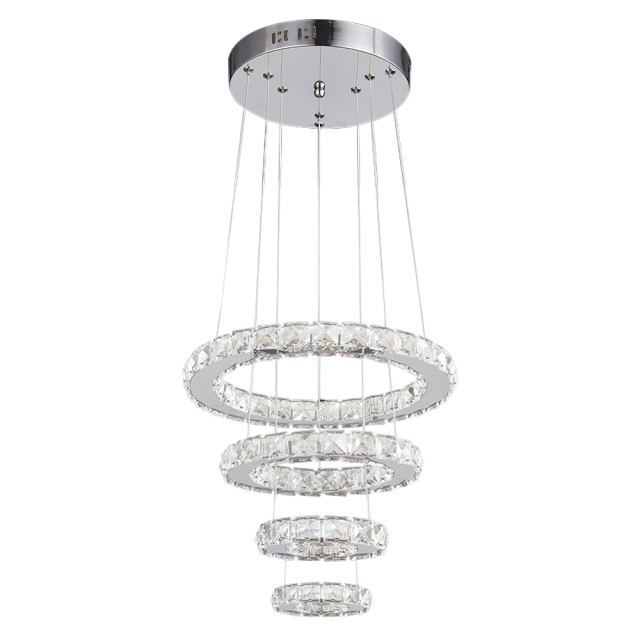 Modern Contemporary 3 Tier Circle Led Chandelier with Crystal for Living Room Dining Room Bedroom