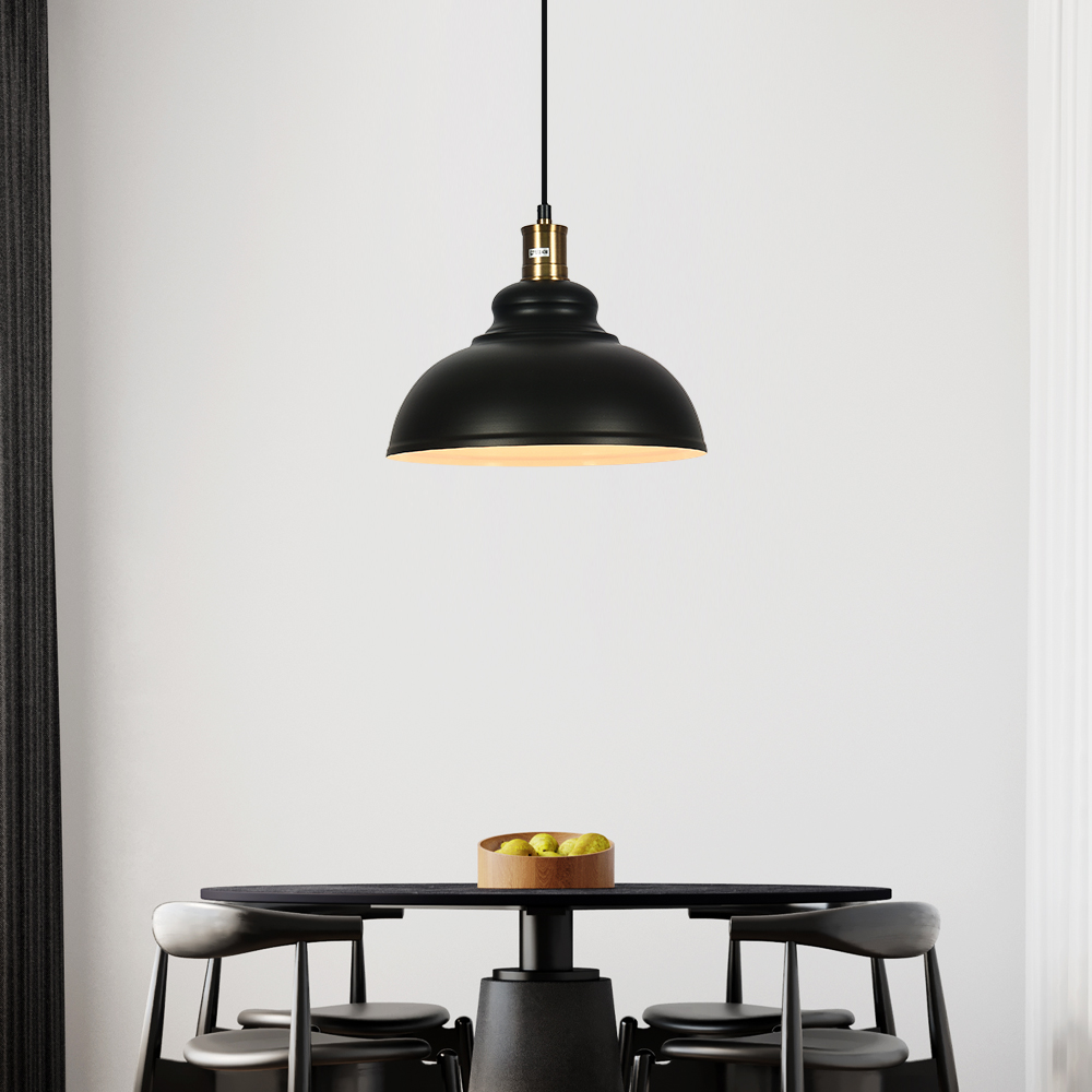 Industrial Rustic  1-Light  Black Pendant Light for Restaurant Coffee Shop