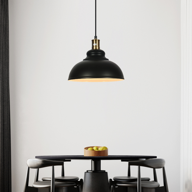 Industrial Rustic  1-Light  Black Pendant Light for Restaurant Coffee Shop