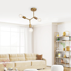 Modern Mid-Century 3/4 Lights Semi Flush Mount Chandelier for Bedroom Dining Room