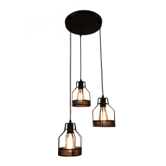 Industrial  Modern 3 light Cluster Black Pendant Light for Kitchen Island Dining Table