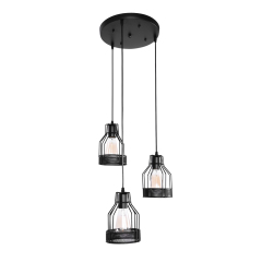 Industrial  Modern 3 light Cluster Black Pendant Light for Kitchen Island Dining Table