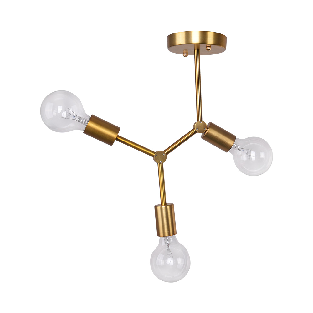 Modern Mid-Century 3/4 Lights Semi Flush Mount Chandelier for Bedroom Dining Room