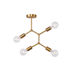 Modern Mid-Century 3/4 Lights Semi Flush Mount Chandelier for Bedroom Dining Room