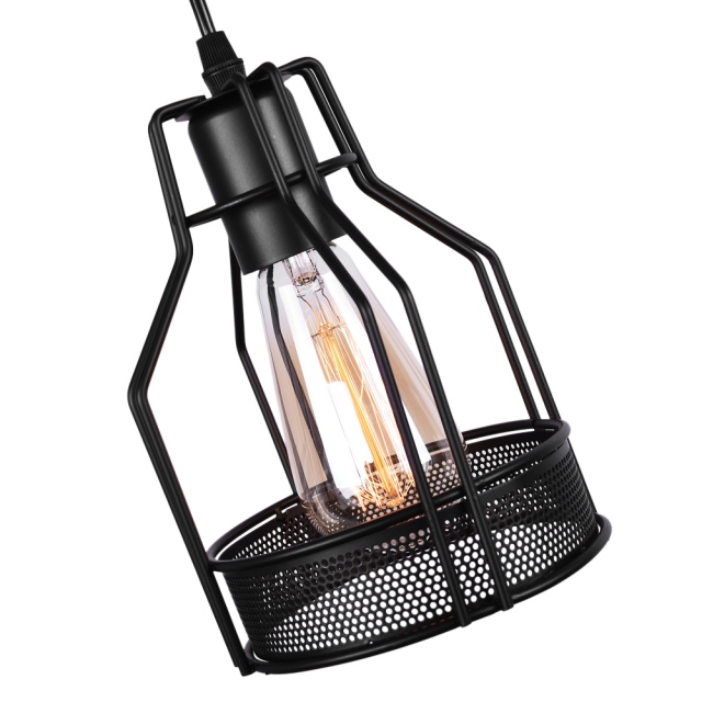 Industrial  Modern 3 light Cluster Black Pendant Light for Kitchen Island Dining Table