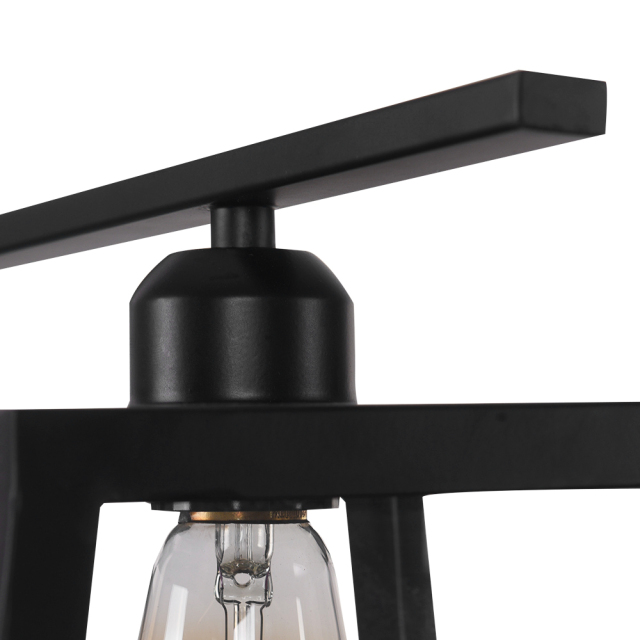 Modern Industrial  3-Lights  Black Linear Pendant for Kitchen Island Dining Table