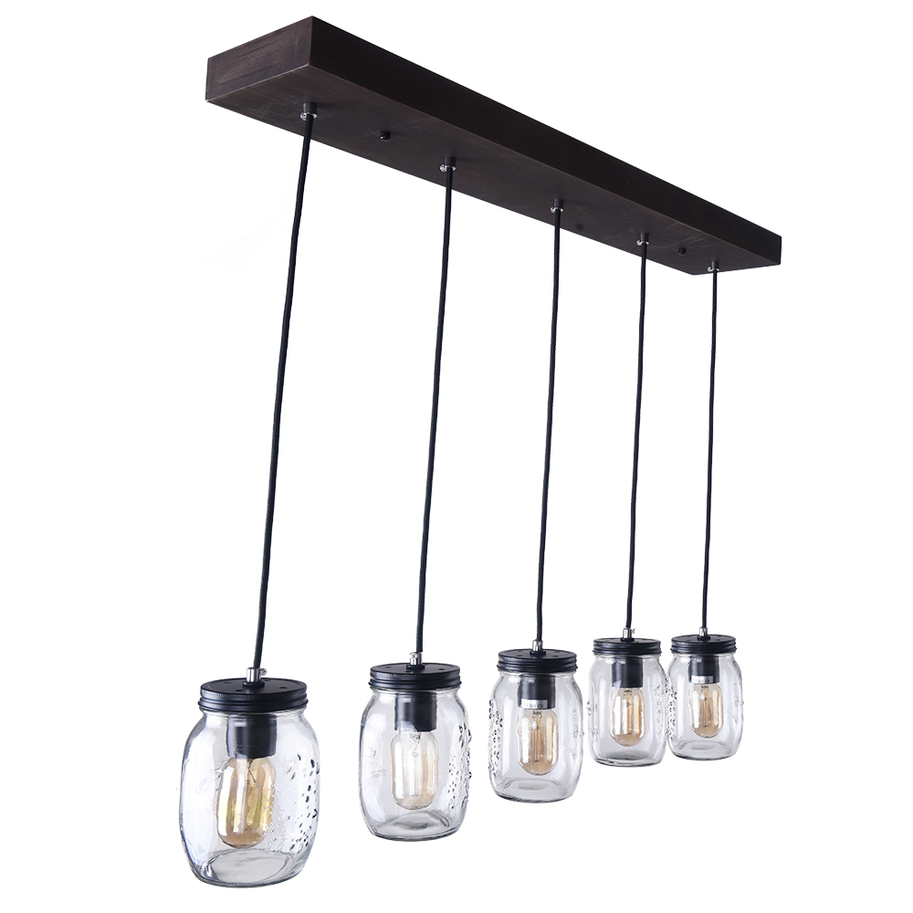 Modern Farmhouse 5/7 Lights Mason Jar Pendant Light for Dining Room Kitchen