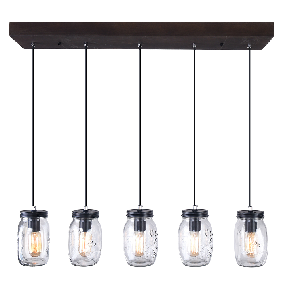 Modern Farmhouse 5/7 Lights Mason Jar Pendant Light for Dining Room Kitchen