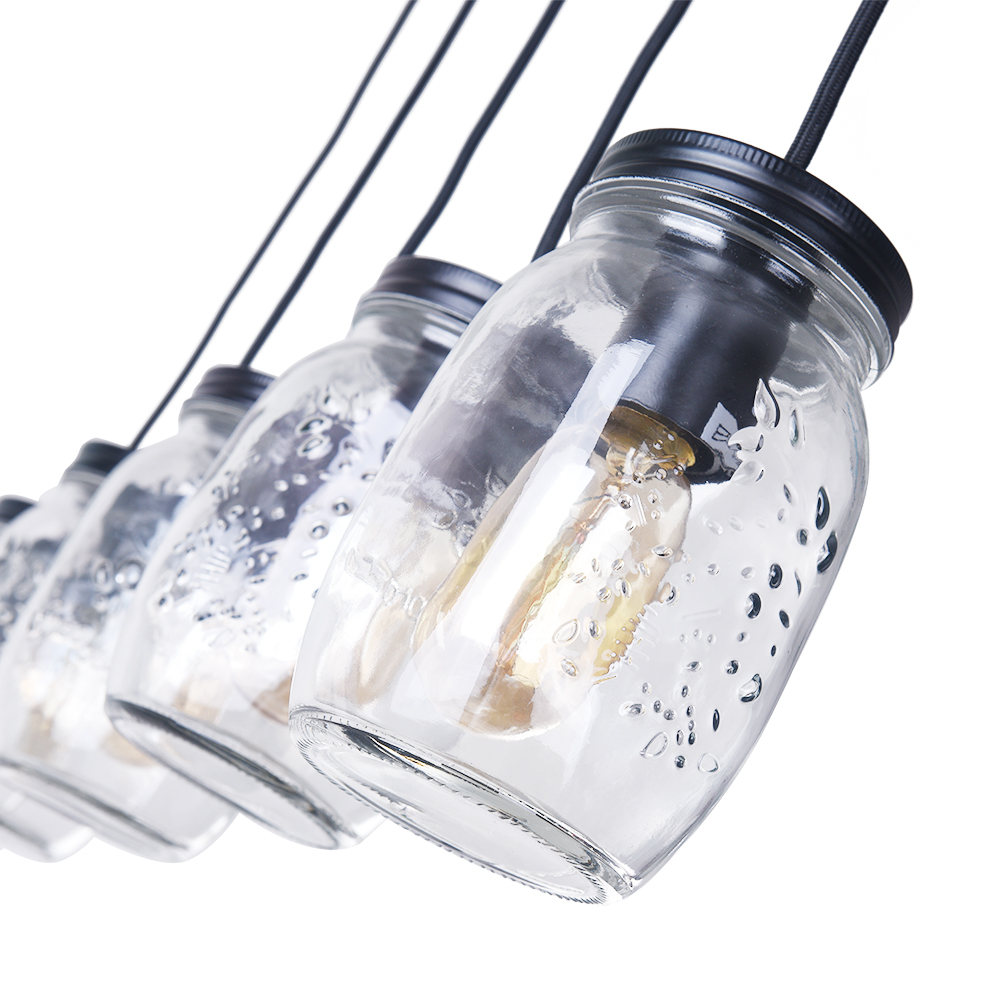 Modern Farmhouse 5/7 Lights Mason Jar Pendant Light for Dining Room Kitchen