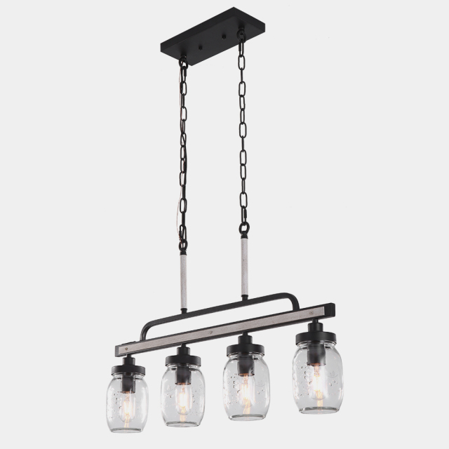 Modern Farmhouse 4 Lights Glass Pendant Lights for Dining Table /Kitchen Island