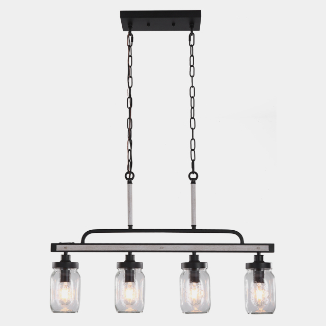 Modern Farmhouse 4 Lights Glass Pendant Lights for Dining Table /Kitchen Island