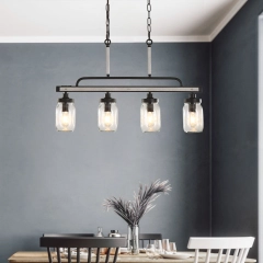 Modern Farmhouse 4 Lights Glass Pendant Lights for Dining Table /Kitchen Island