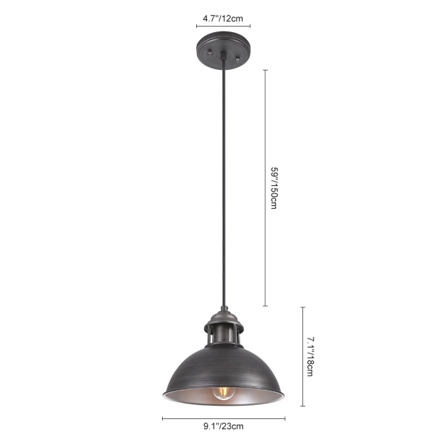 Modern Industrial Style One Light Dome Pendant Light for Entryway/Kitchen