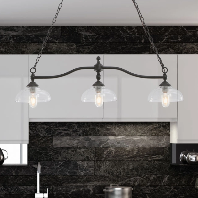Modern Industrial 3 Lights Linear Kitchen Pendant Lighting for kitchen island/Dining Table