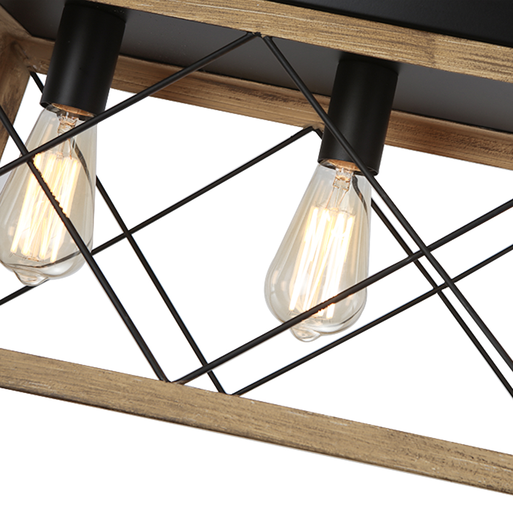 Modern Farmhouse 5-lights Long Rectangular Chandelier for Kitchen Dining Room