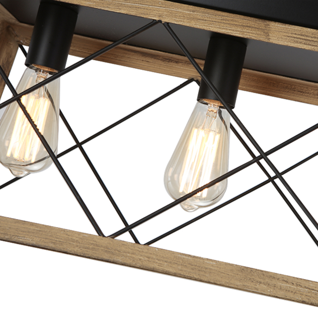 Modern Farmhouse 5-lights Long Rectangular Chandelier for Kitchen Dining Room
