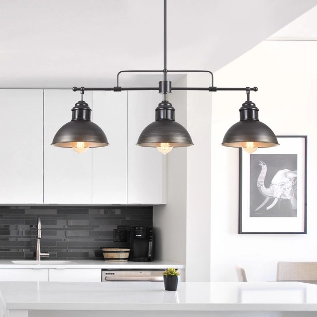 Modern Contemporary 3 Light Linear Pendant Lighting for Kitchen Island Dining Room