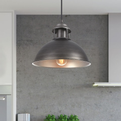 Modern Industrial Style One Light Dome Pendant Light for Entryway/Kitchen