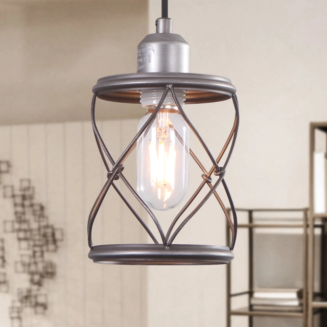 Modern Industrial Cylindrical  1 Light Drum Chandelier for Kitchen Island/Dining Table