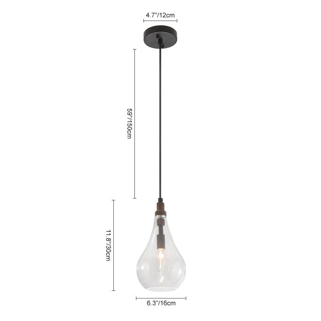 Modern Minimalist One Light Teardrop Pendant Light for Kitchen/Dining Room/Living Room