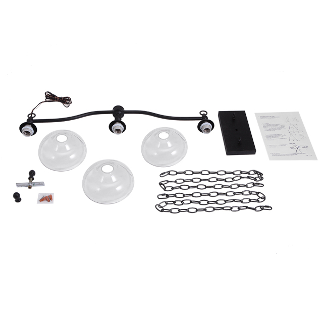 Modern Industrial 3 Lights Linear Kitchen Pendant Lighting for kitchen island/Dining Table