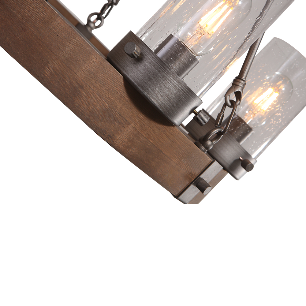 Mid-Century Modern 6 Lights Wagon Wheel Chandelier for Kitchen Table/ Island Entryway