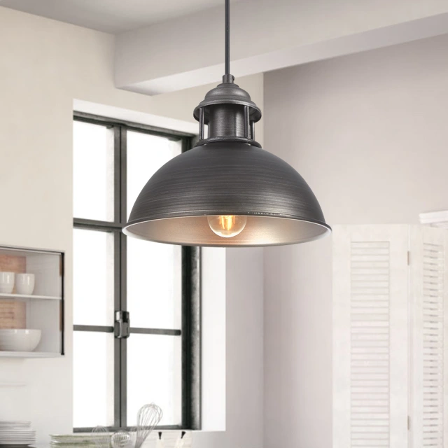 Modern Industrial Style One Light Dome Pendant Light for Entryway/Kitchen