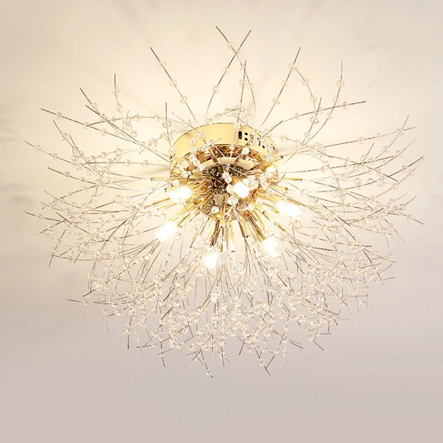 Modern Contemporary 8/6 Lights Sputnik Large Crystal Chandelier for Bedroom Living Room