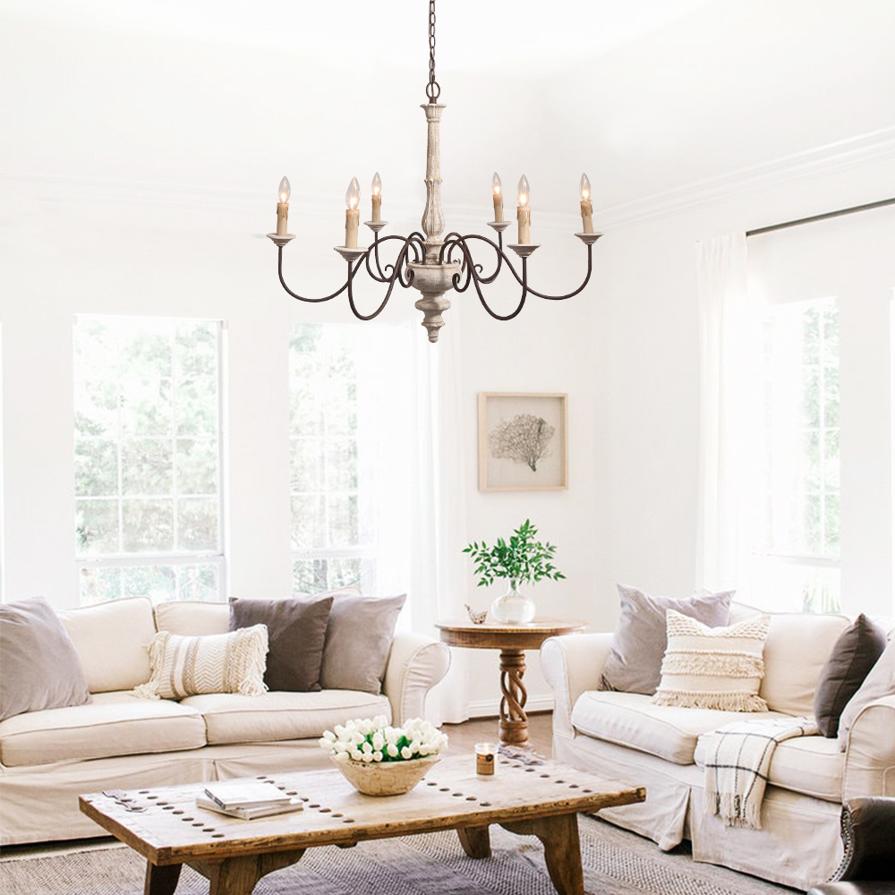 Modern Farmhouse Six Lights Anchor Chandelier for Dining Room Dining Room
