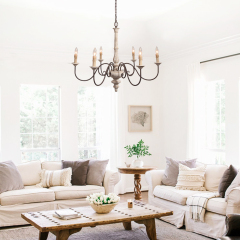 Modern Farmhouse Six Lights Anchor Chandelier for Dining Room Dining Room