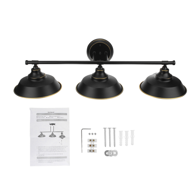 Modern Industrial 3-lights Dimmable Armed Sconce for Bedroom Living Room