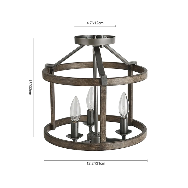 Modern farmhouse 3- light semi flush for Dining room/ Kitchen/Entryway