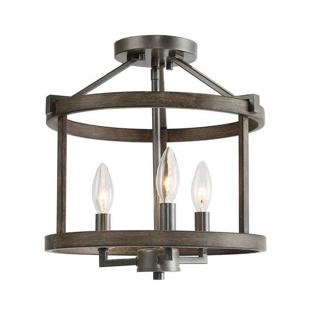 Modern farmhouse 3- light semi flush for Dining room/ Kitchen/Entryway