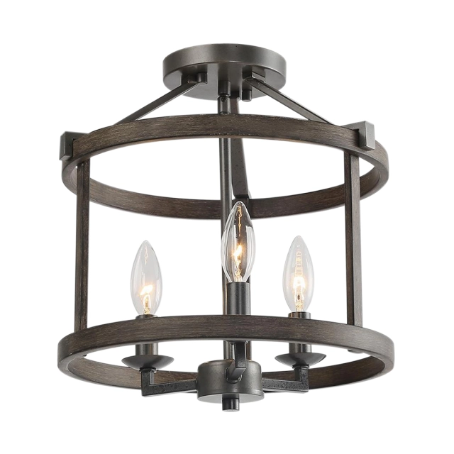 Modern farmhouse 3- light semi flush for Dining room/ Kitchen/Entryway