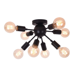 Vintage modern farmhouse Semi Flush Mount Ceiling Light with 8 Light for Kitchen Dining Room/ Bedroom