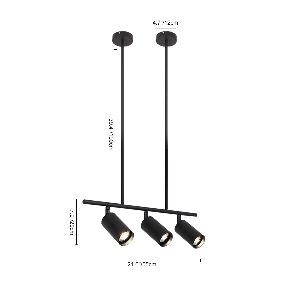 Modern Adjustable 3-Light Track Lighting for Kitchen/Dining Room