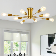 Modern 8 Light Sputnik Flush Mount Ceiling Light for Kitchen/ Living Room