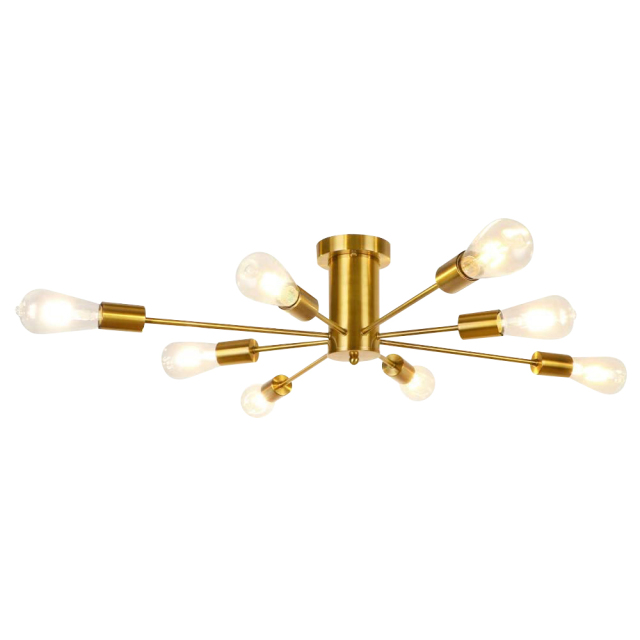 Modern 8 Light Sputnik Flush Mount Ceiling Light for Kitchen/ Living Room