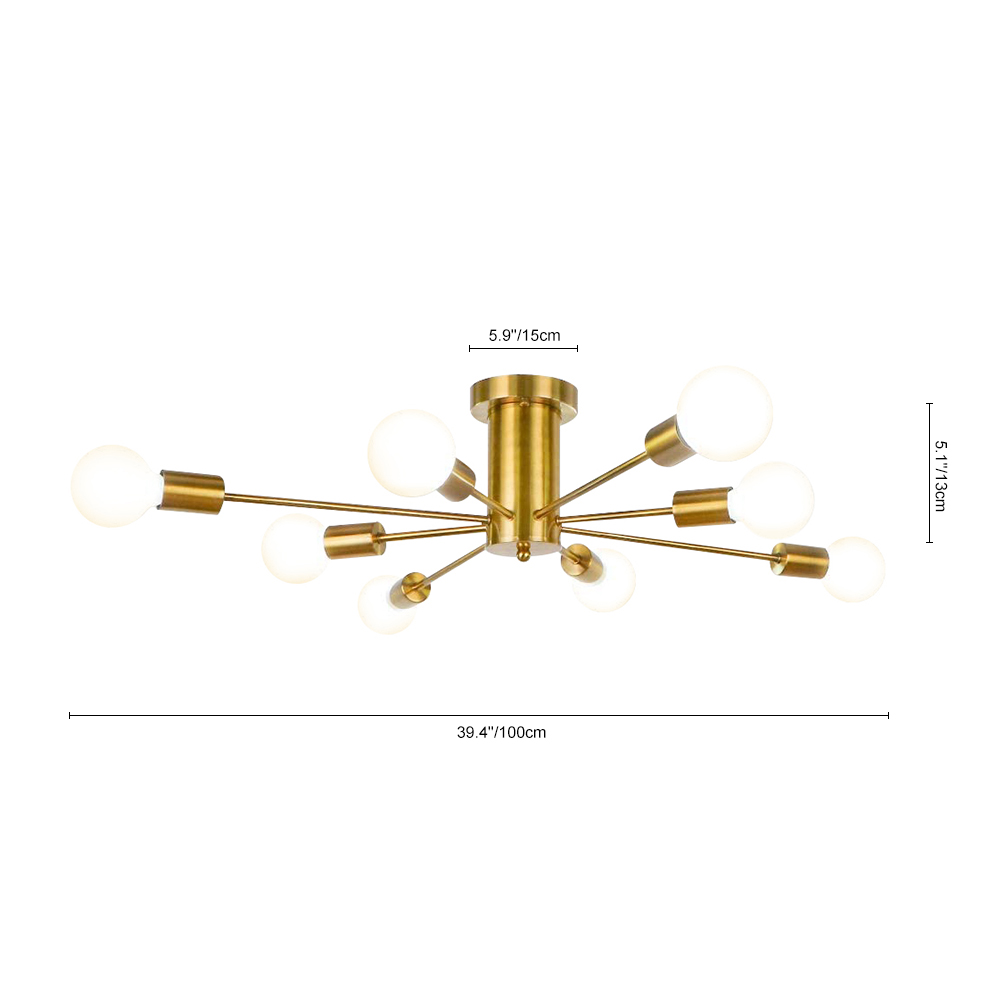 Modern 8 Light Sputnik Flush Mount Ceiling Light for Kitchen/ Living Room