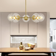Mid-century Modern 5-Light Sputnik Chandelier for Restaurant/Living Room/Kitchen