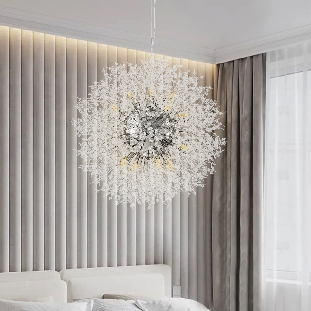 Contemporary 16 Light Modern Crystal Sputnik Firework Chandelier Pendant Lighting for Restaurant/ Bedroom