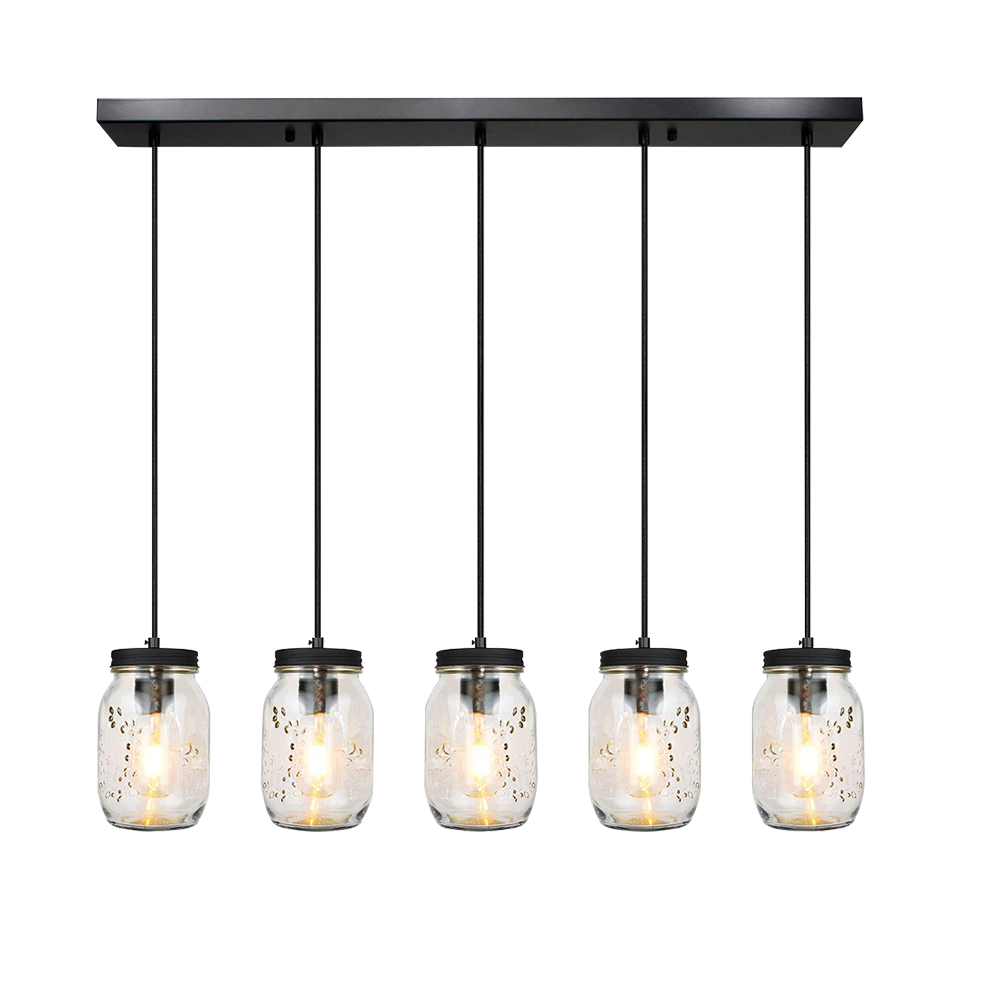 Modern Farmhouse 5/7 Lights Mason Jar Pendant Light for Dining Room Kitchen