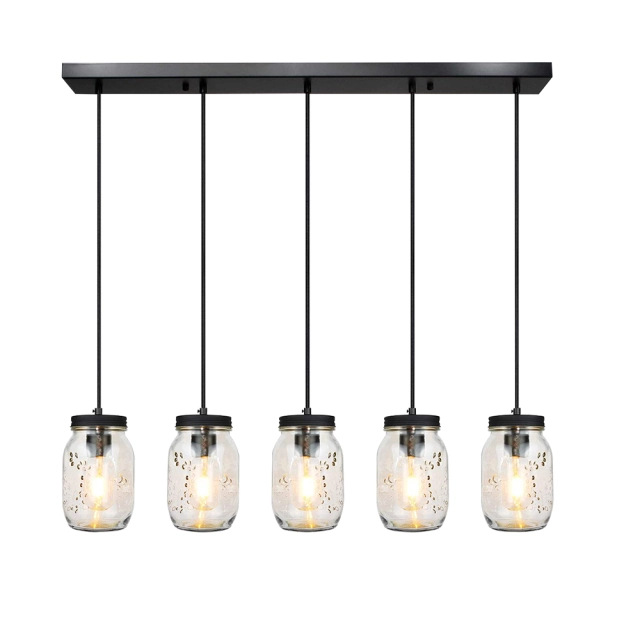 Modern Farmhouse 5/7 Lights  Mason Jar Pendant Light for  Dining Room Kitchen